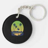 I Love My Wife And Surfing - Summer Vibes Keychain (Back)