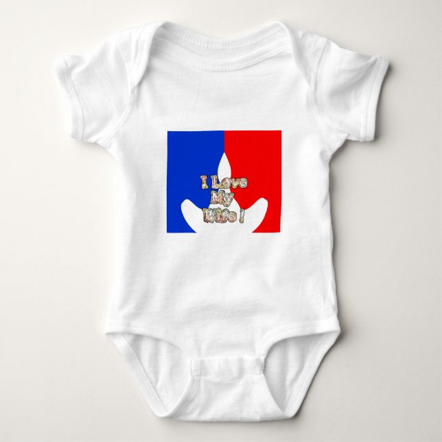 "I Love My Wife" Art Print Baby Bodysuit (Front)