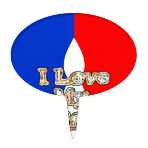 "I Love My Wife" Art Print Cake Topper