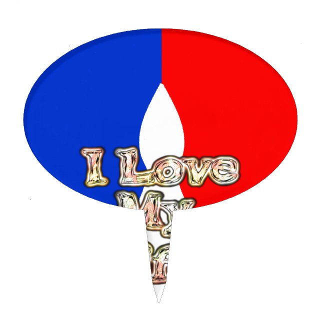 "I Love My Wife" Art Print Cake Topper (Front)