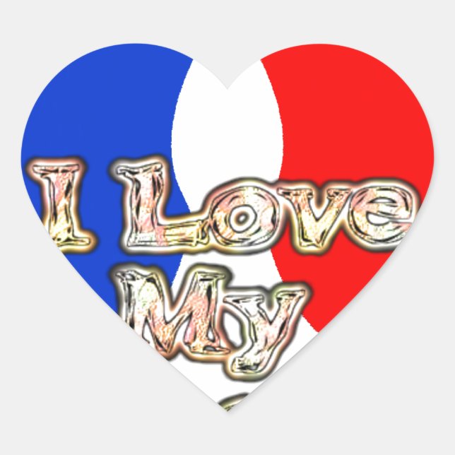 "I Love My Wife" Art Print Heart Sticker (Front)