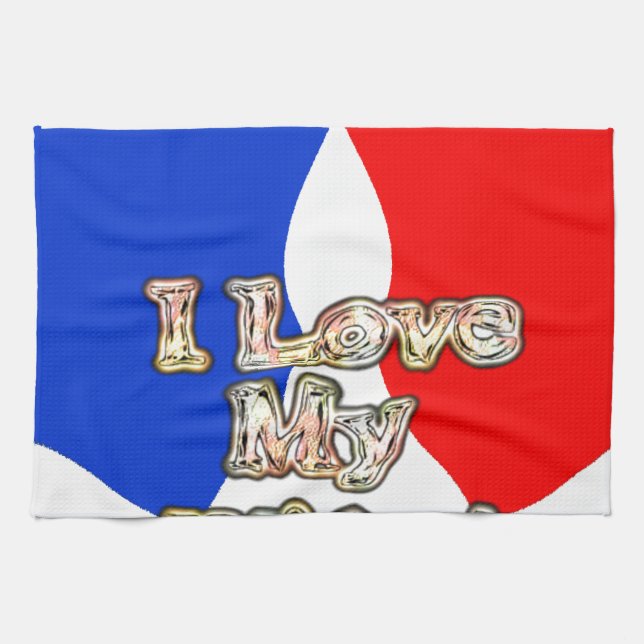 "I Love My Wife" Art Print Kitchen Towel (Horizontal)