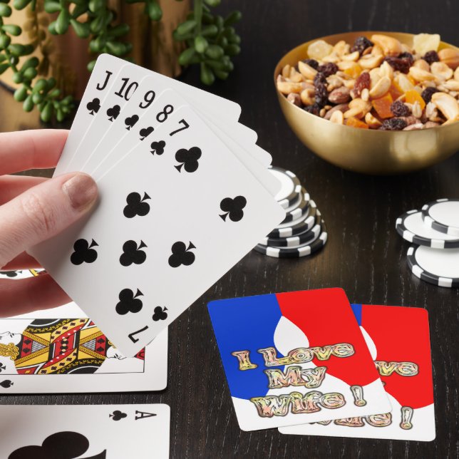 "I Love My Wife" Art Print Poker Cards (In Situ)