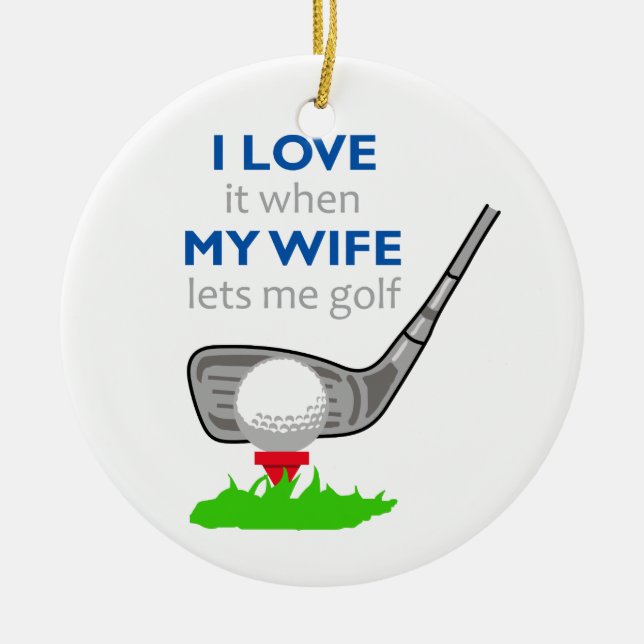 I Love my Wife Ceramic Ornament (Front)