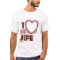 I Love My WIFE Custom T-shirt in PINK