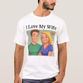 I Love My Wife Family Minimalist Cute Photo T-Shirt