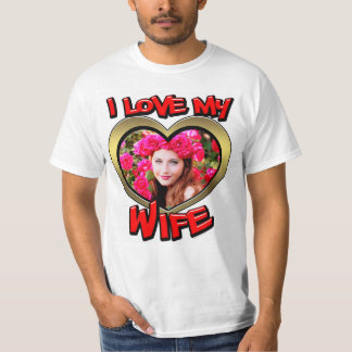 I Love my Wife Graffiti Heart Gold Red Photo T-Shirt