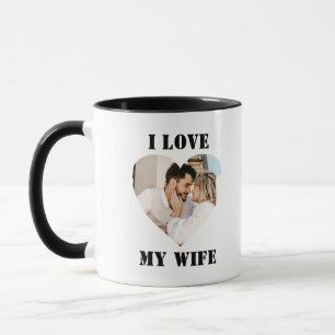 I Love My Wife Heart Custom Personalized Photo Mug
