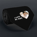 I Love My Wife Heart Custom Personalized Photo Neck Tie<br><div class="desc">Show your love for your wife by wearing this personalized tie with her photo in it. Perfect for Valentines day , Birthday, Anniversaries or any occasion just to show the world how much you love your wife. You can customize the photo and the texts in the tie as per your...</div>