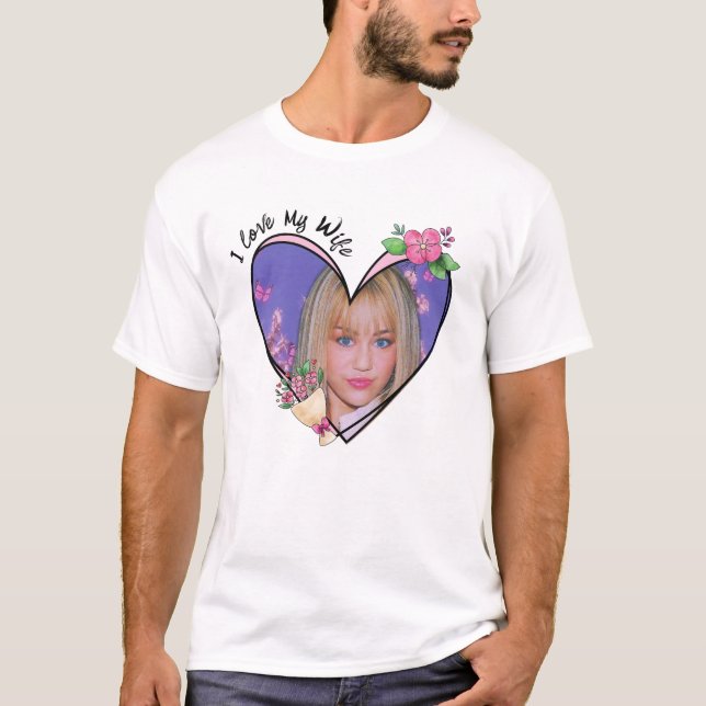 I Love My Wife Heart Photo T-Shirt (Front)
