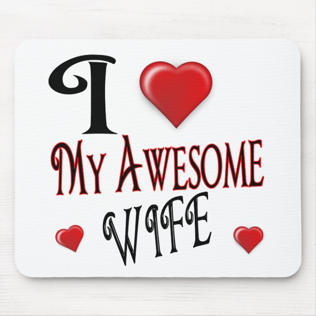 I Love My Wife Logo popular affordable Mouse Pad (Front)