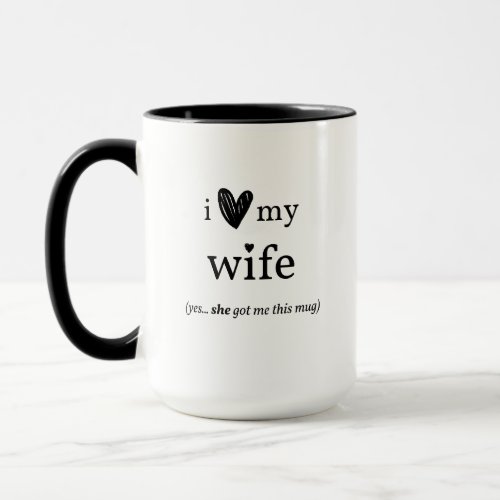 I Love My Wife Mug with Hearts