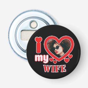 I Love My Wife Personalized Bottle Opener