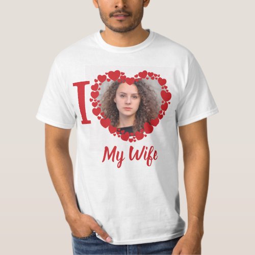 I Love my Wife Personalized Funny Photo T_Shirt