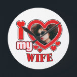 I Love My Wife Personalized Round Clock<br><div class="desc">I Love My Wife Personalized Photo and Text</div>