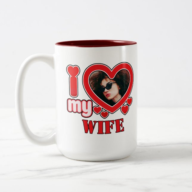 I Love My Wife Personalized Two-Tone Coffee Mug (Left)