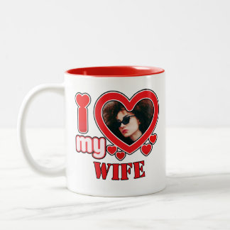 I Love My Wife Personalized Two-Tone Coffee Mug