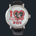 I Love My Wife Personalized Watch<br><div class="desc">I Love My Wife Personalized Photo and Text</div>