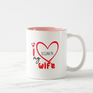 I Love My Wife Photo Gift Classic Mug, 11 oz Coffe Two-Tone Coffee Mug