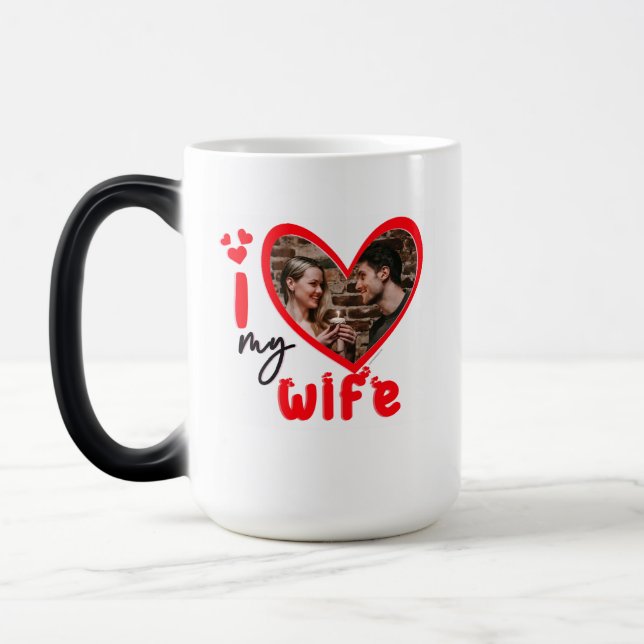 I Love My Wife Photo Gift Coffee Mug (Left)
