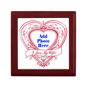I Love My Wife! - Photo Red Hearts Jewelry Box