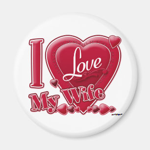 I Love My Wife red - heart Magnet