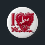 I Love My Wife red - heart Pinback Button<br><div class="desc">I Love My Wife red - heart</div>