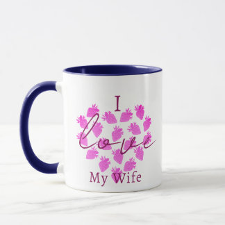 I Love My Wife Valentines Mug - Strawberry Design