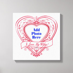 I Love My Wifey! - Photo Red Hearts Canvas Print