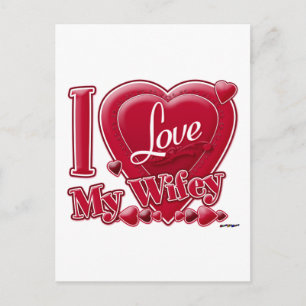 I Love My Wifey red - heart Postcard