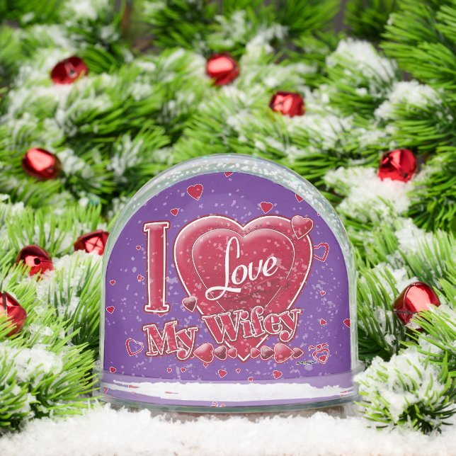 I Love My Wifey red - hearts Snow Globe (Christmas)