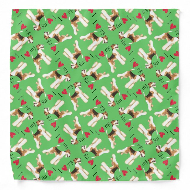 I Love my Wire Fox Terrier Bandana (Front)