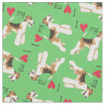 I Love my Wire Fox Terrier Fabric