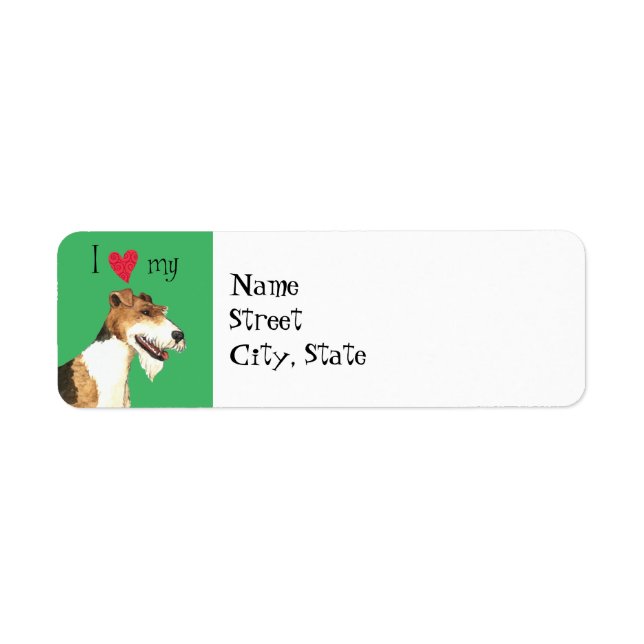 I Love my Wire Fox Terrier Label (Front)