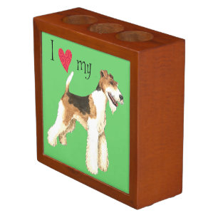I Love my Wire Fox Terrier Pencil Holder
