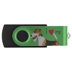I Love my Wire Fox Terrier USB Flash Drive