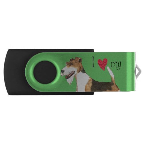 I Love my Wire Fox Terrier USB Flash Drive