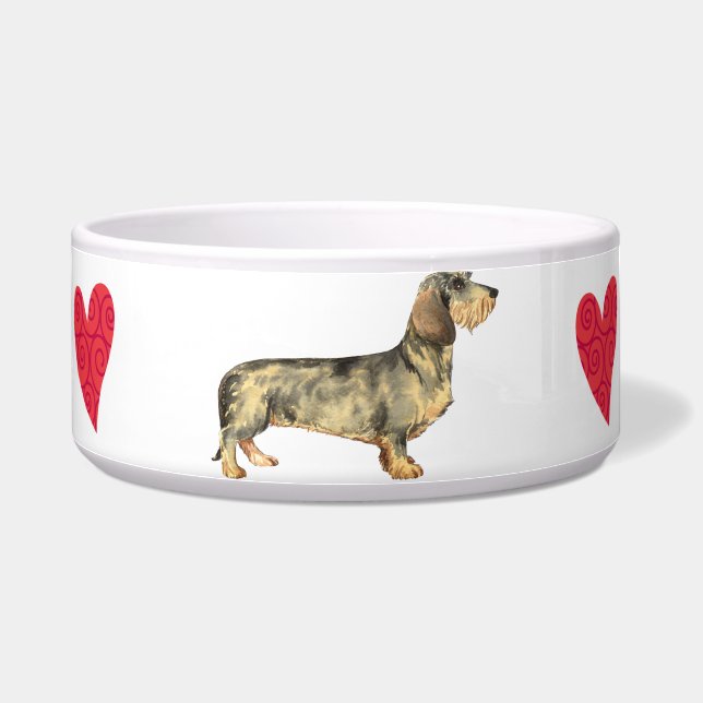 I Love my Wirehaired Dachshund Bowl (Right)