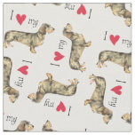 I Love my Wirehaired Dachshund Fabric