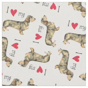 I Love my Wirehaired Dachshund Fabric