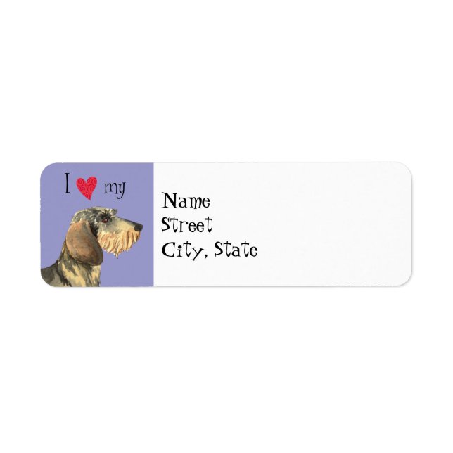 I Love my Wirehaired Dachshund Label (Front)