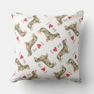 I Love my Wirehaired Dachshund Outdoor Pillow