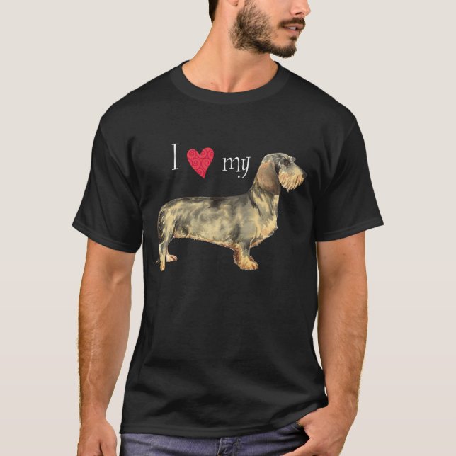 I Love my Wirehaired Dachshund T-Shirt (Front)