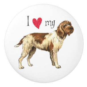 I Love my Wirehaired Pointing Griffon Ceramic Knob
