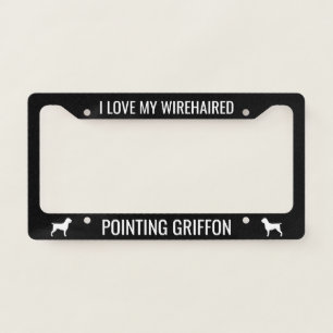 I Love My Wirehaired Pointing Griffon Custom Dog License Plate Frame