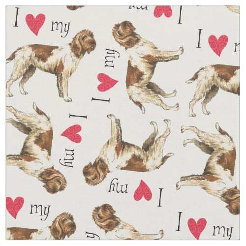 I Love my Wirehaired Pointing Griffon Fabric