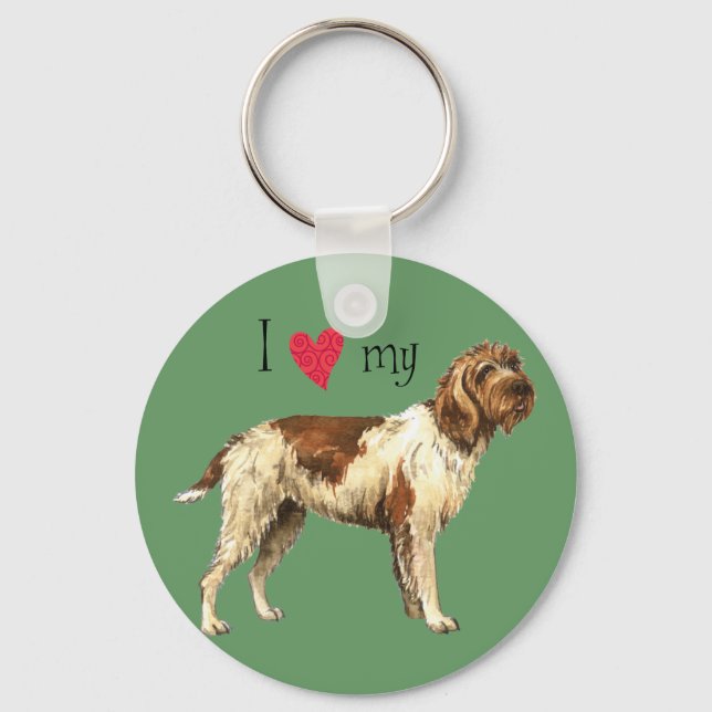 I Love my Wirehaired Pointing Griffon Keychain (Front)