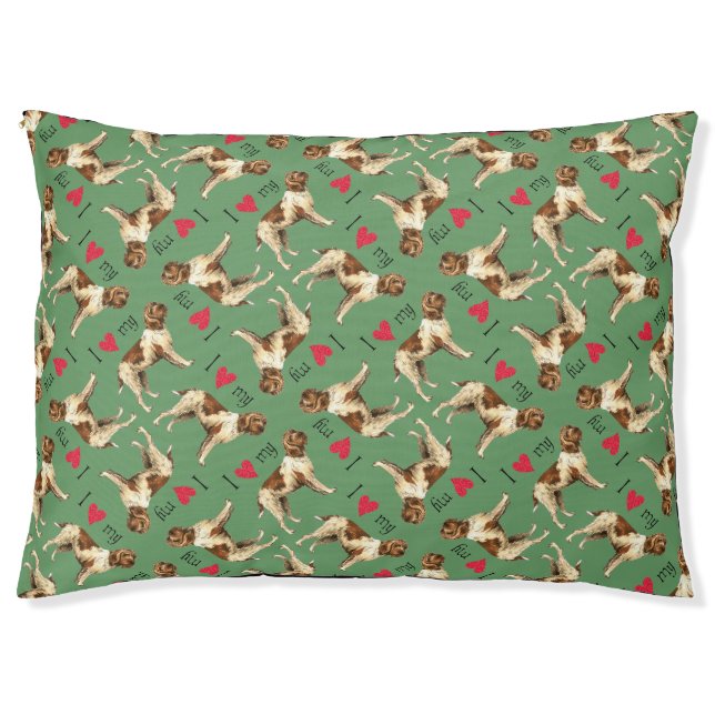 I Love my Wirehaired Pointing Griffon Pet Bed (Front)