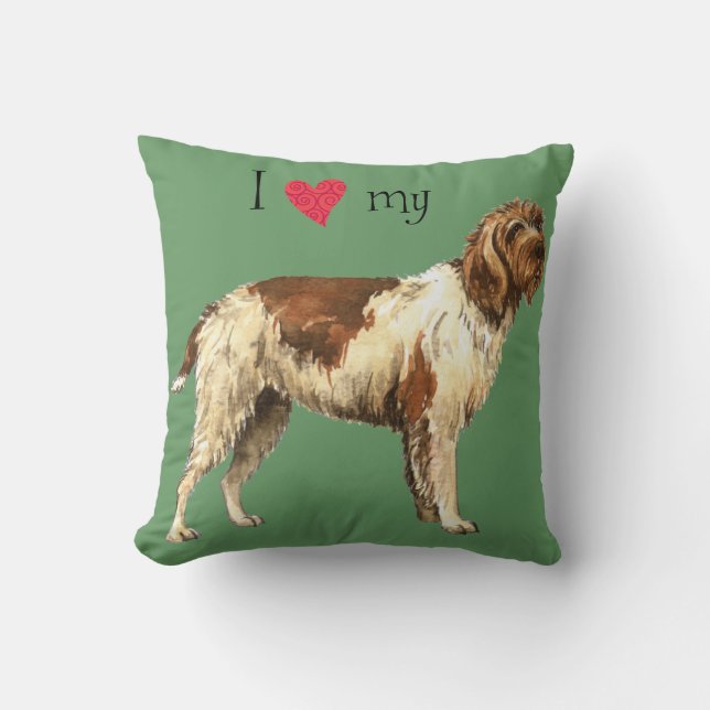I Love my Wirehaired Pointing Griffon Throw Pillow (Front)