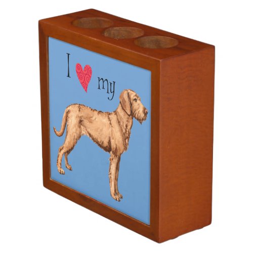 I Love my Wirehaired Vizsla Desk Organizer